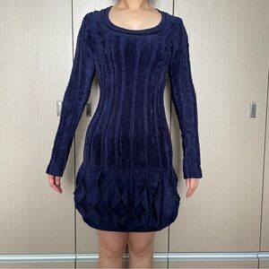 NWT Alaia Navy Blue Velvet Dress